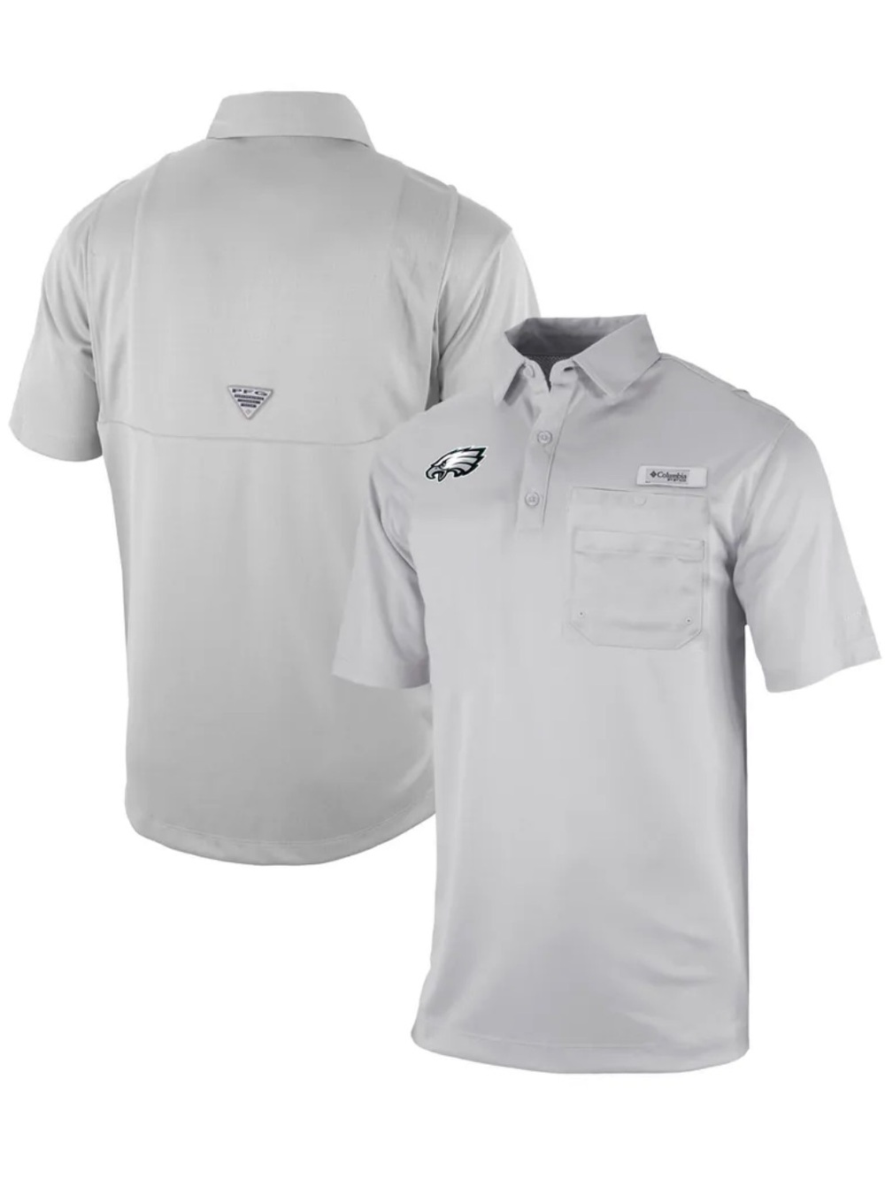 🦅 Columbia X Philadelphia Eagles NFL Golf PFG Fishing Polo. New! Size Small